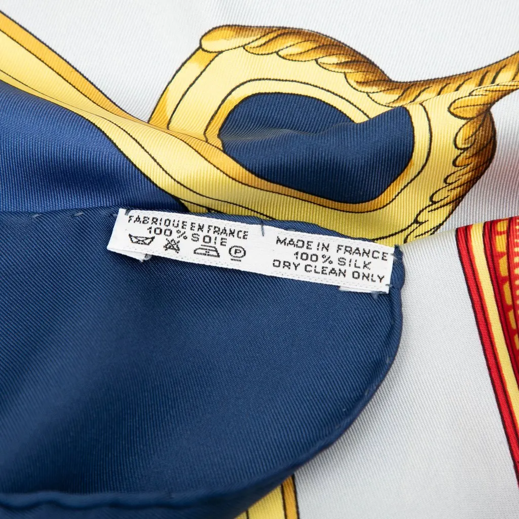 Hermès Springs Silk Scarf 90 Blue Very good - Model View