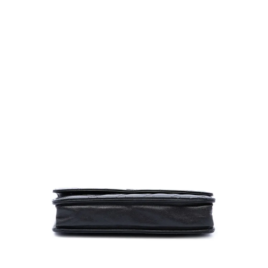 Chanel CC Quilted Patent Wallet On Chain Black Leather Very good - Inside View