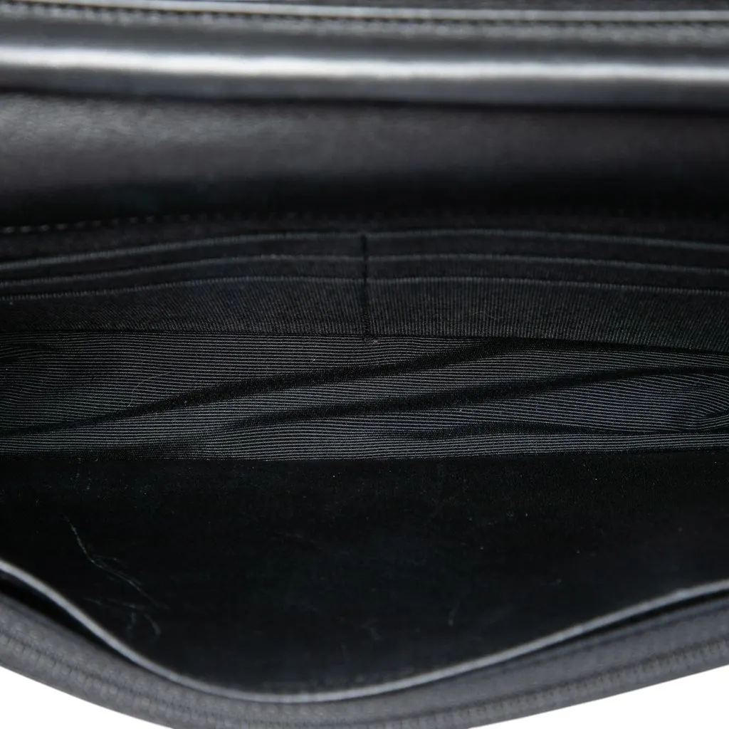 Chanel CC Quilted Patent Wallet On Chain Black Leather Very good - Model View