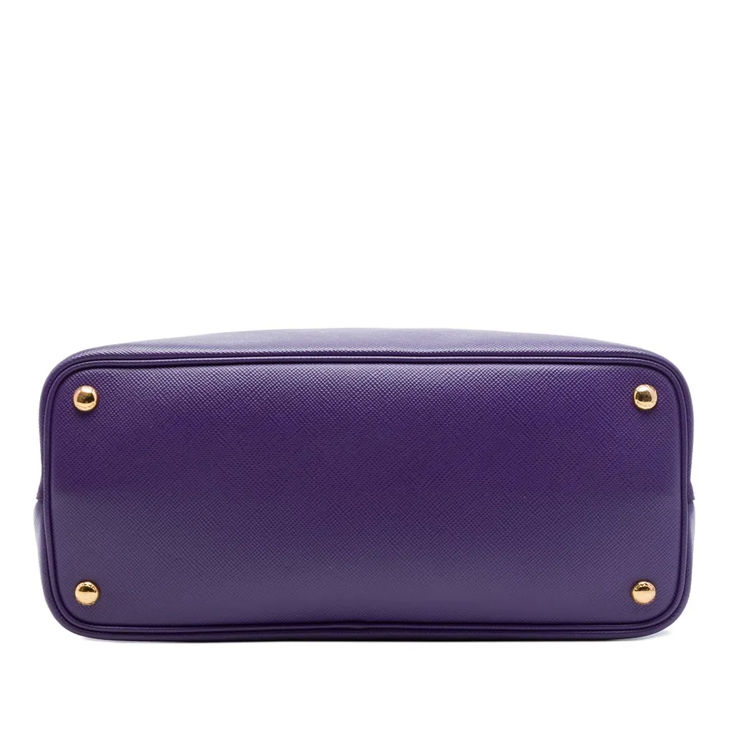 Prada Medium Saffiano Cuir Double Satchel Purple Leather Very good - Inside View