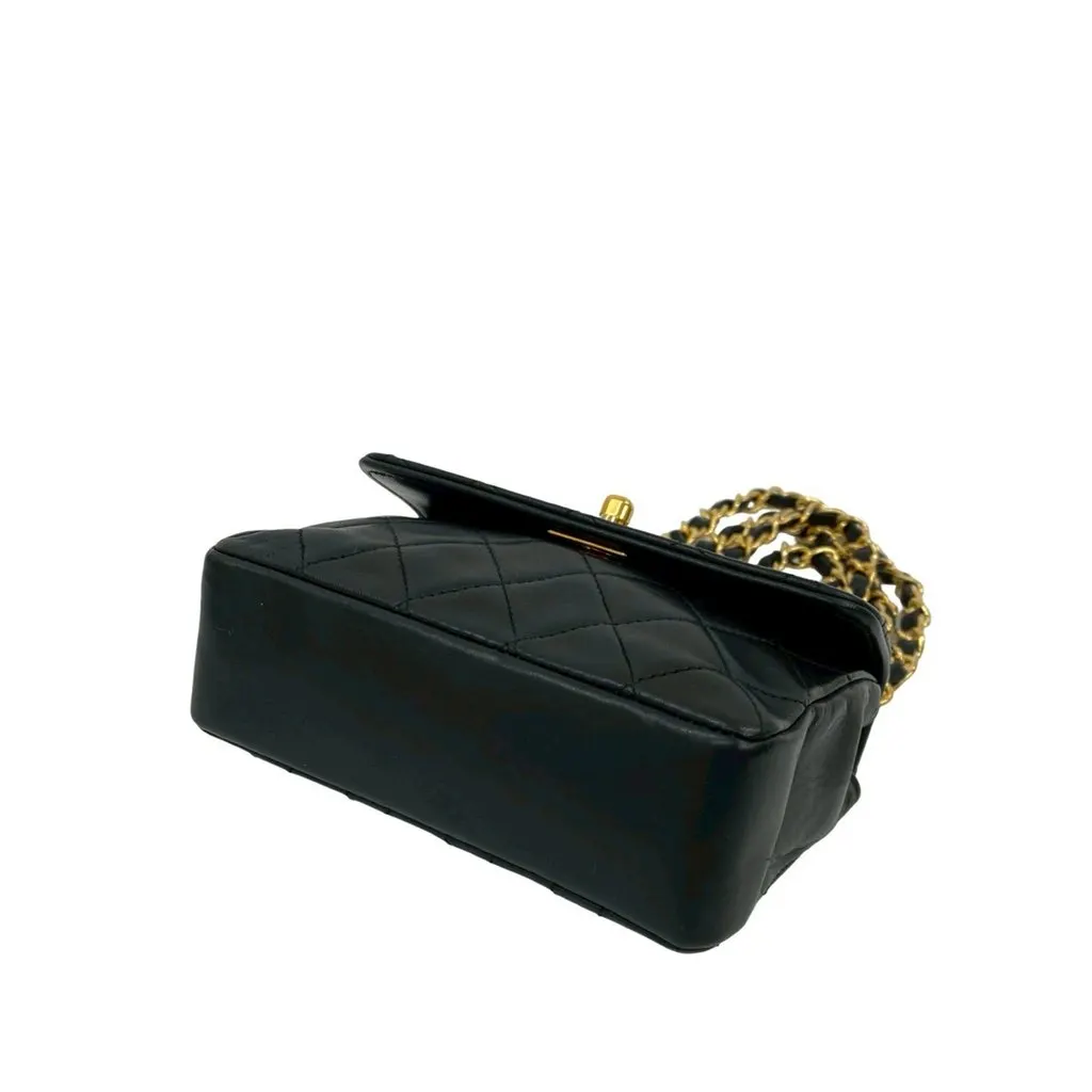 Chanel Micro CC Quilted Lambskin Turn Lock Flap Black Leather Good - Box View