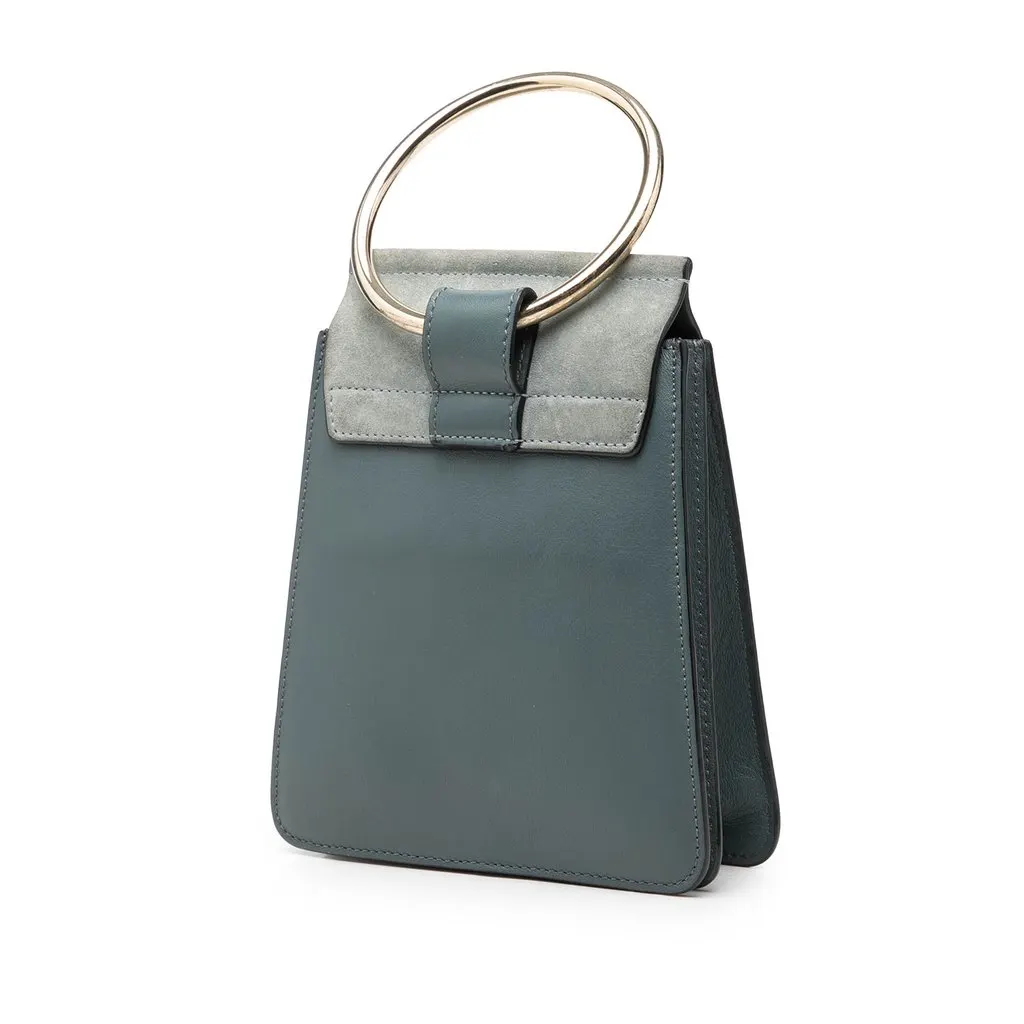 Chloé Mini Calfskin and Suede Faye Bracelet Bag Blue Leather Very good - Back View