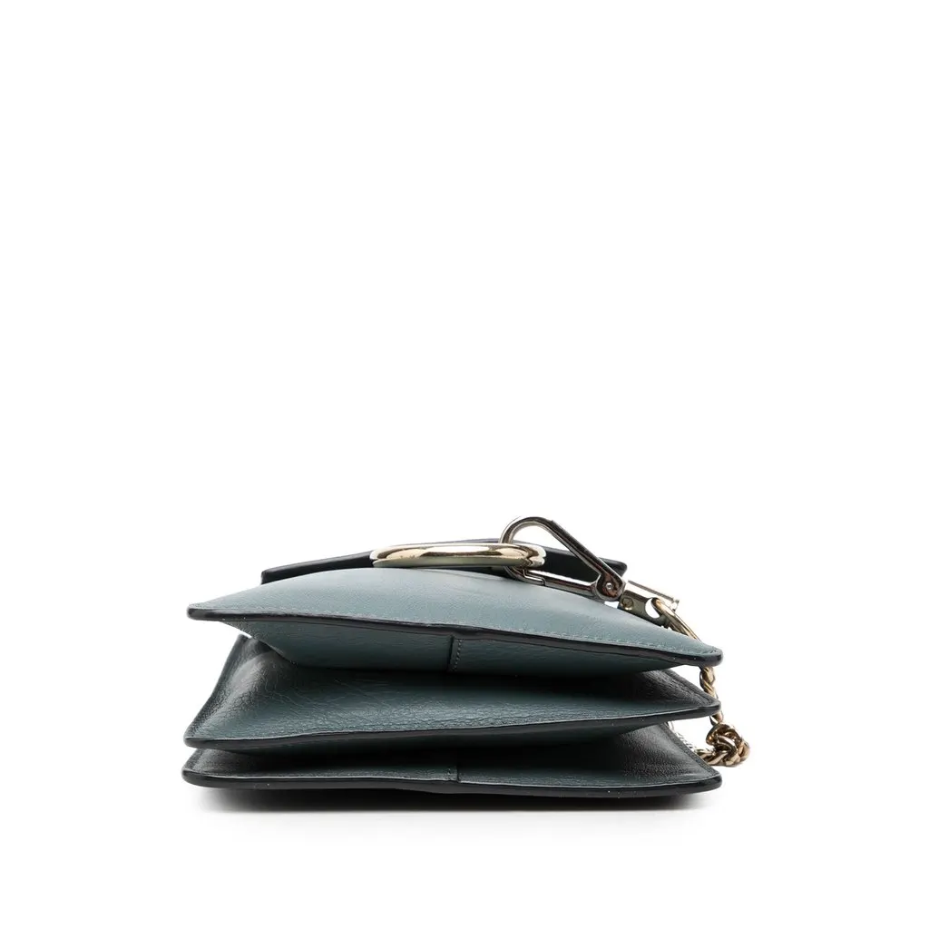 Chloé Mini Calfskin and Suede Faye Bracelet Bag Blue Leather Very good - Inside View