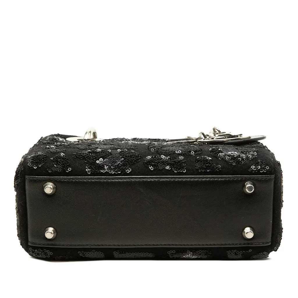 Dior Mini Wool and Sequins Lady Dior Black Wool Good - Inside View