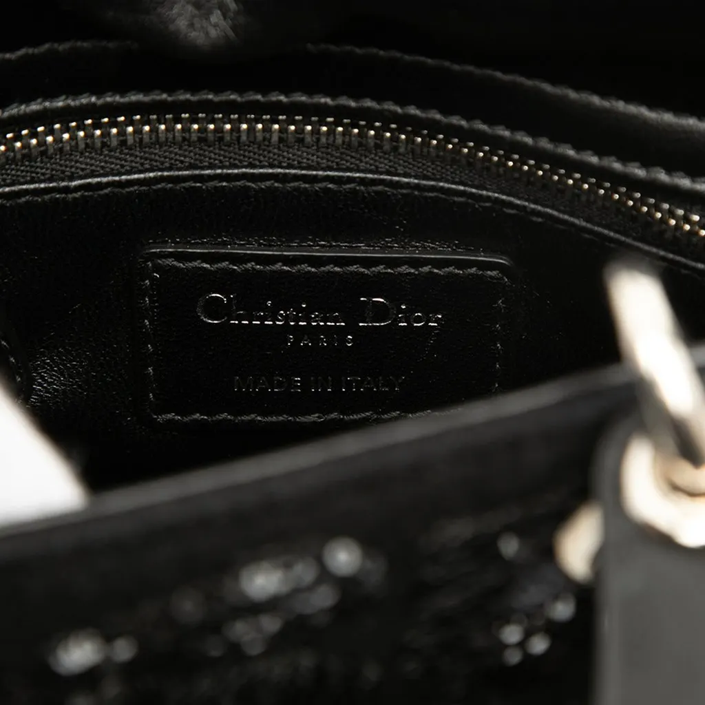 Dior Mini Wool and Sequins Lady Dior Black Wool Good - Box View