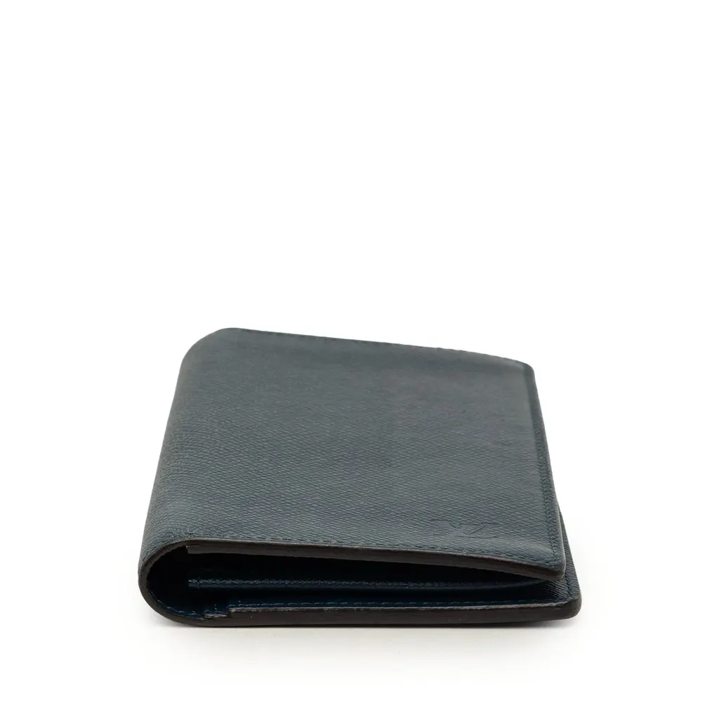 Louis Vuitton Taiga Portefeuille Brazza Bifold Long Wallet Blue Leather Very good - Inside View