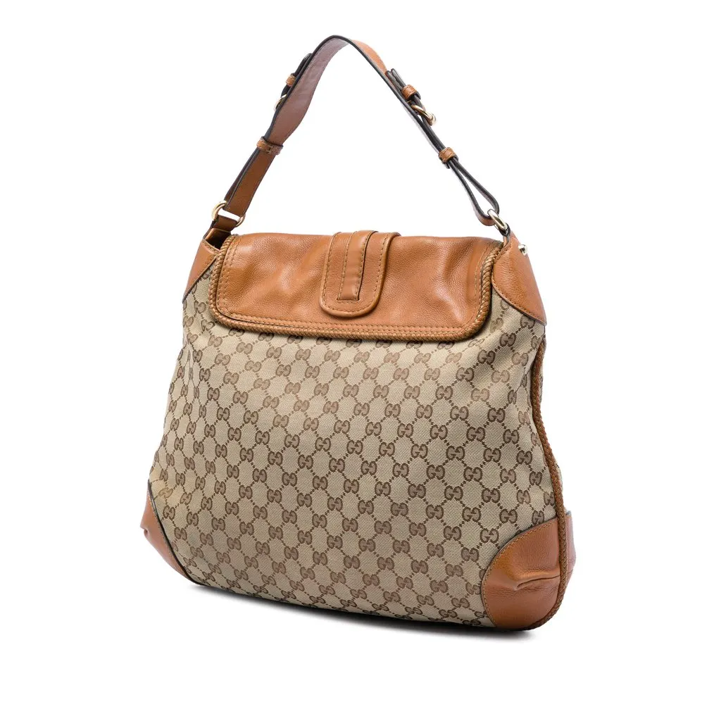 Gucci GG Canvas Marrakech Shoulder Bag Beige Very good - Back View