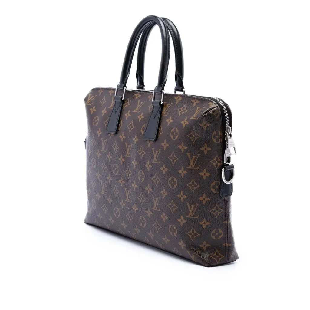 Louis Vuitton Monogram Macassar Porte Documents Jour Brown Very good - Back View