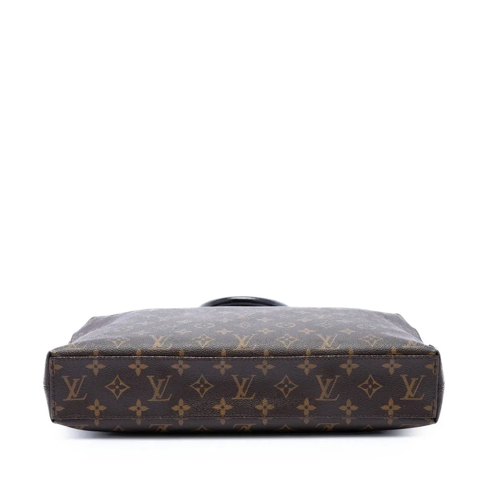 Louis Vuitton Monogram Macassar Porte Documents Jour Brown Very good - Inside View