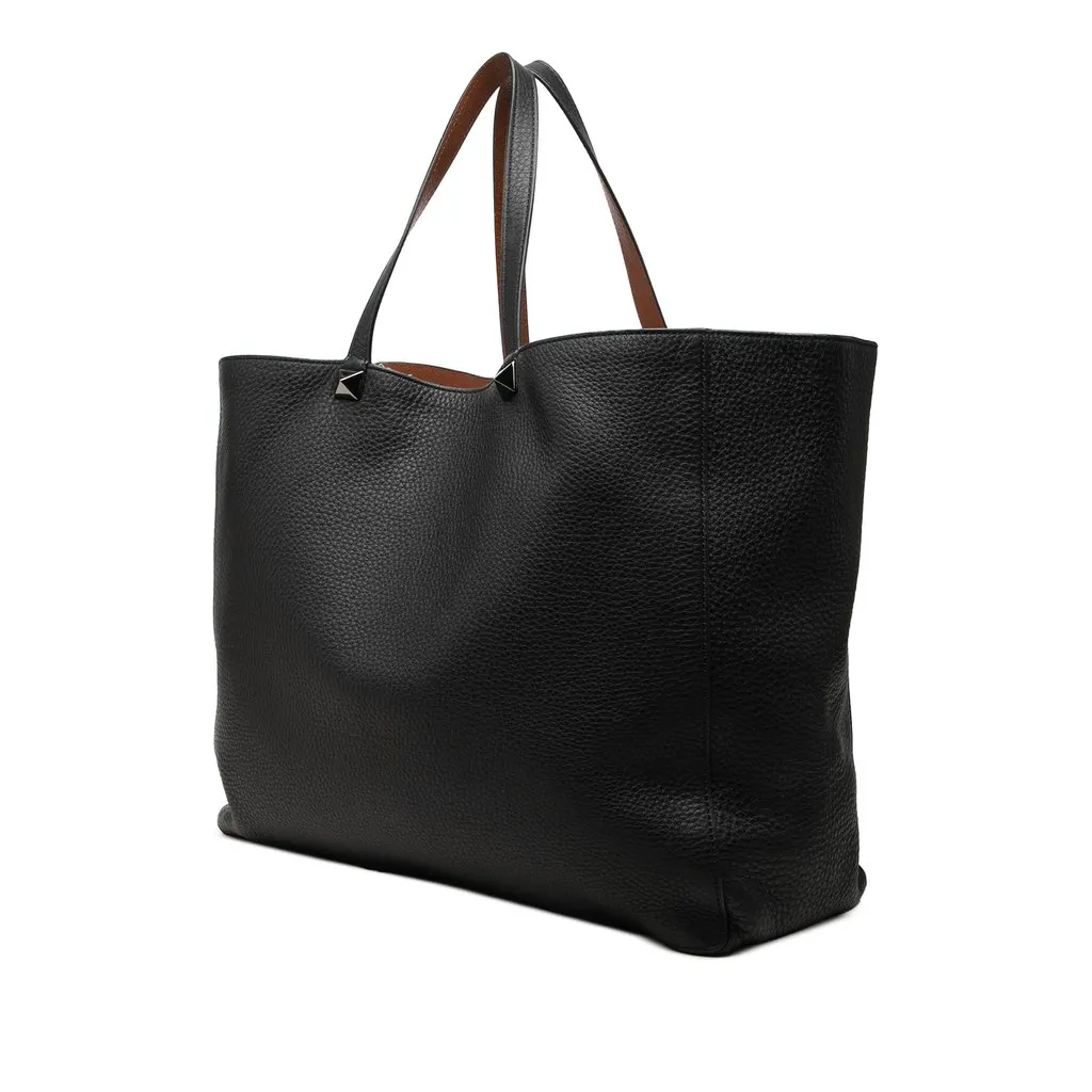 Valentino Leather Rockstud Reversible Identity Tote Black Leather Very good - Back View