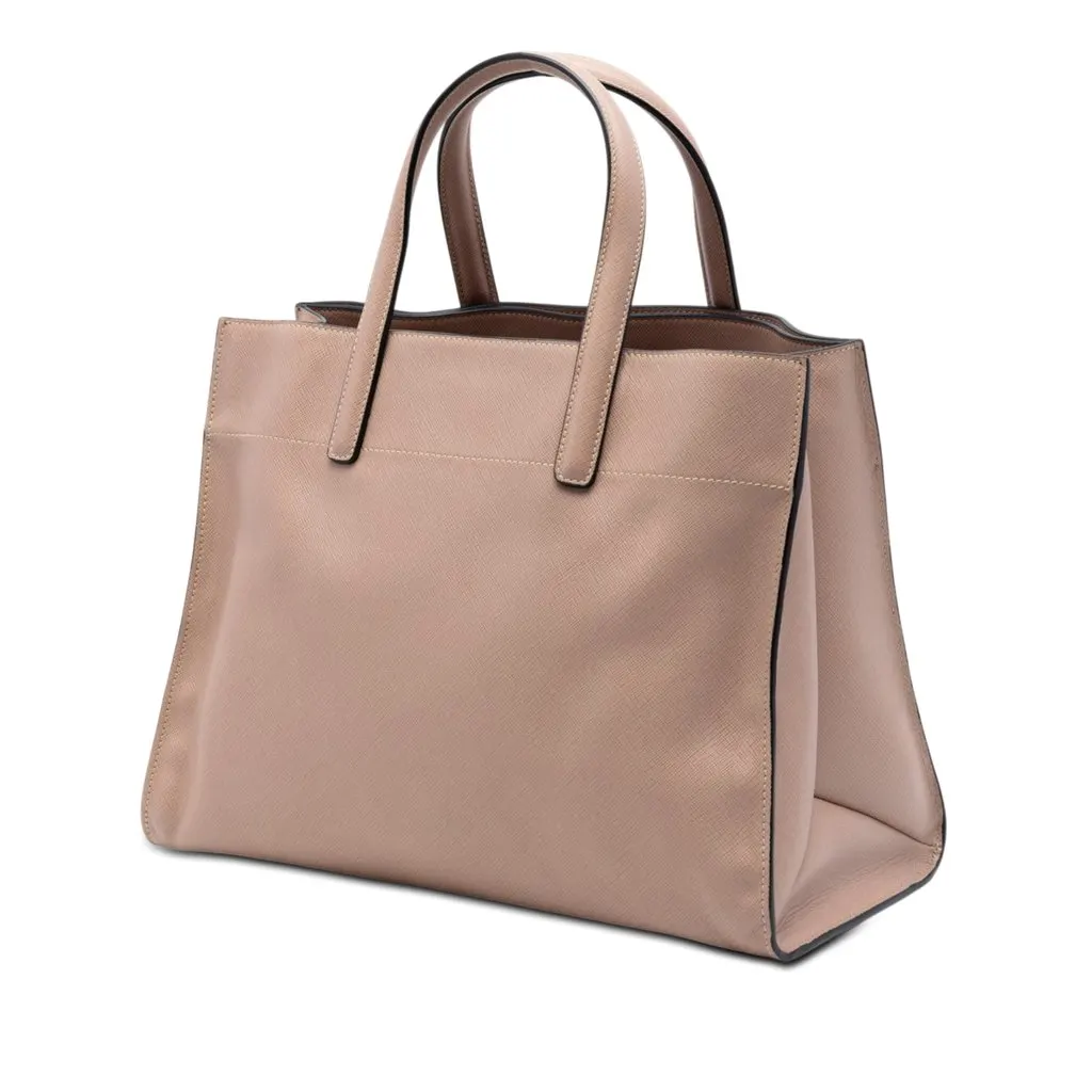 Prada Saffiano Soft Triple Pocket Tote Brown Leather Very good - Back View