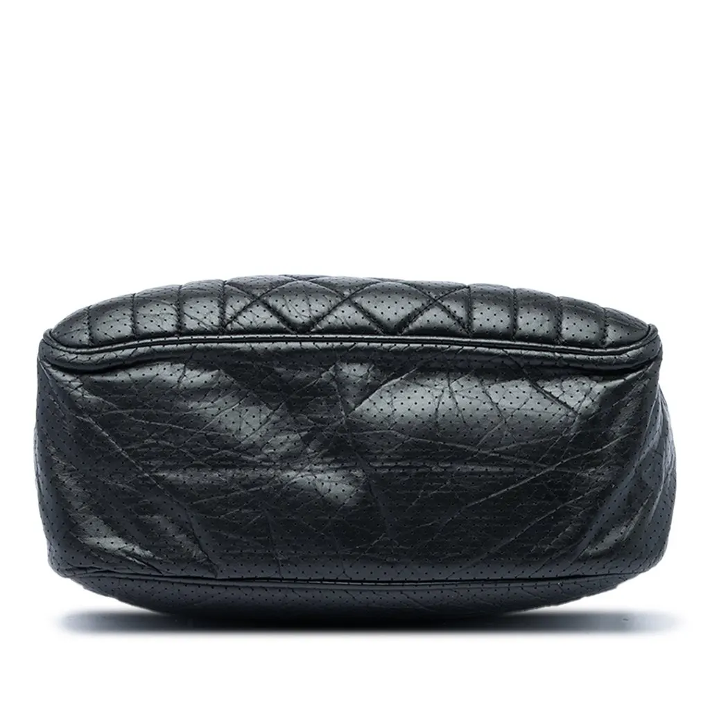 Chanel Perforated Calfskin 50s Shoulder Bag Black Leather Very good - Inside View