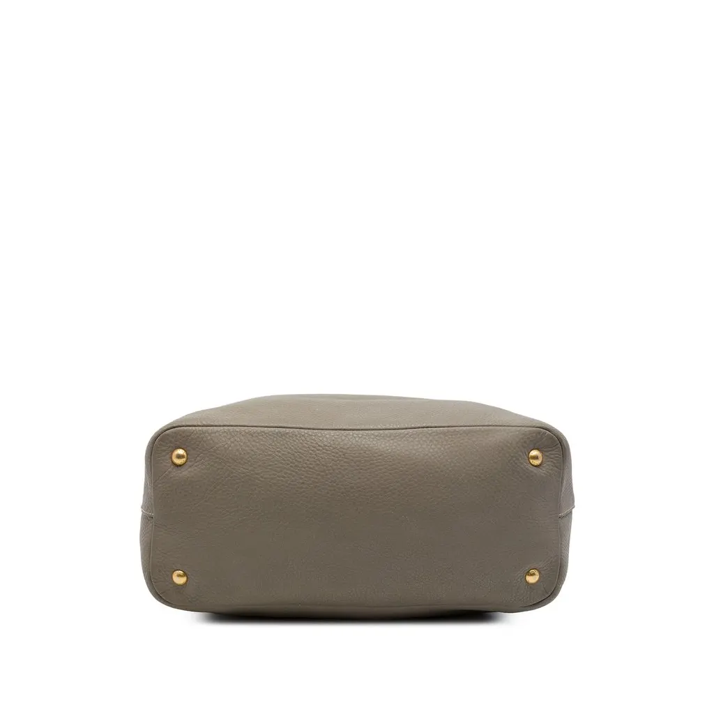 Prada Vitello Daino Open Convertible Tote Grey Leather Very good - Inside View