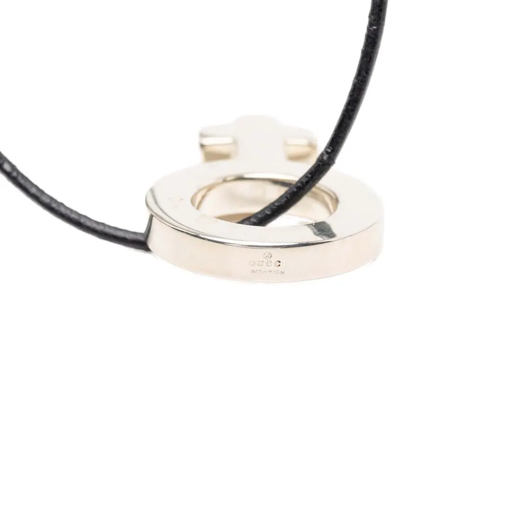 Gucci Leather and Sterling Silver Venus Symbol Pendant Necklace Silver Metal Very good - Inside View