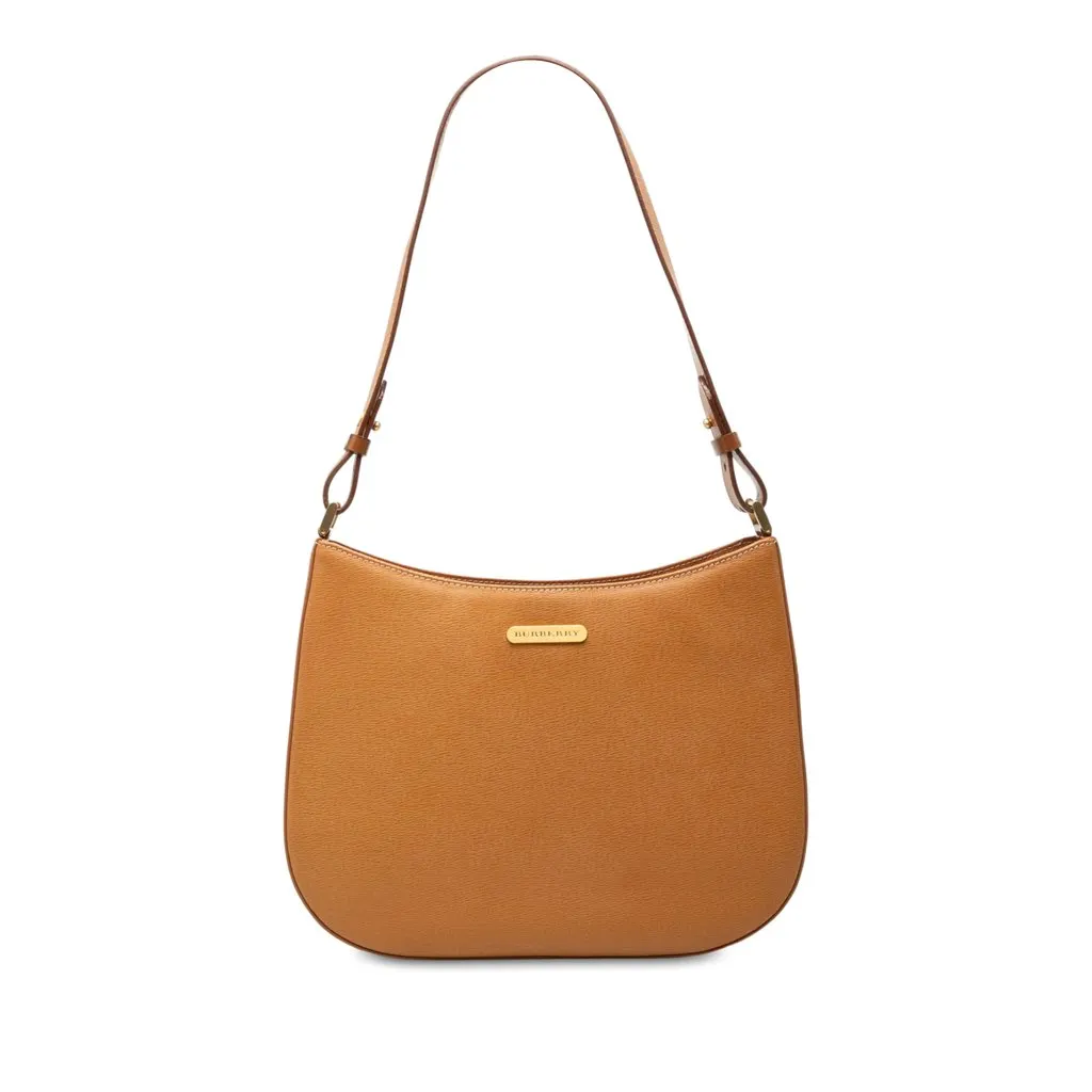 Burberry Leather Shoulder Bag Brown Leather Very good - Front View
