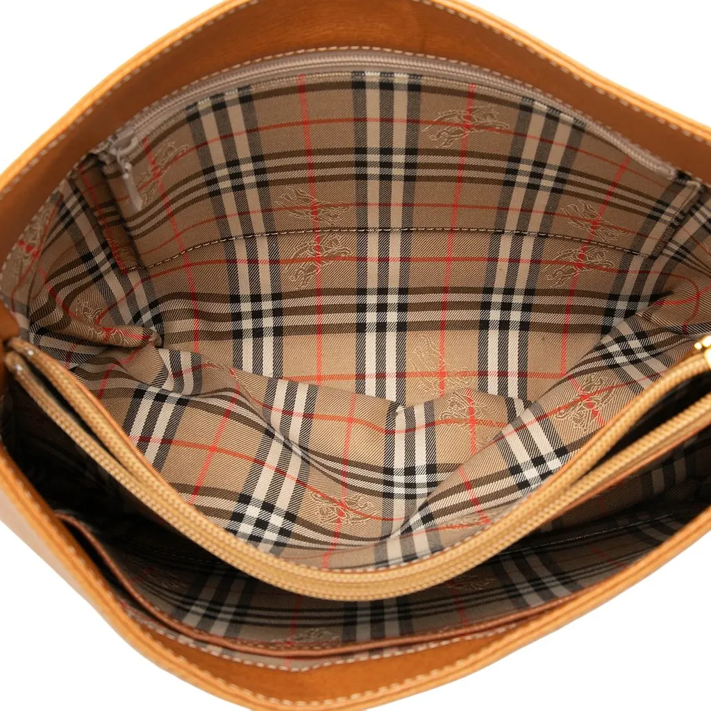 Burberry Leather Shoulder Bag Brown Leather Very good - Model View