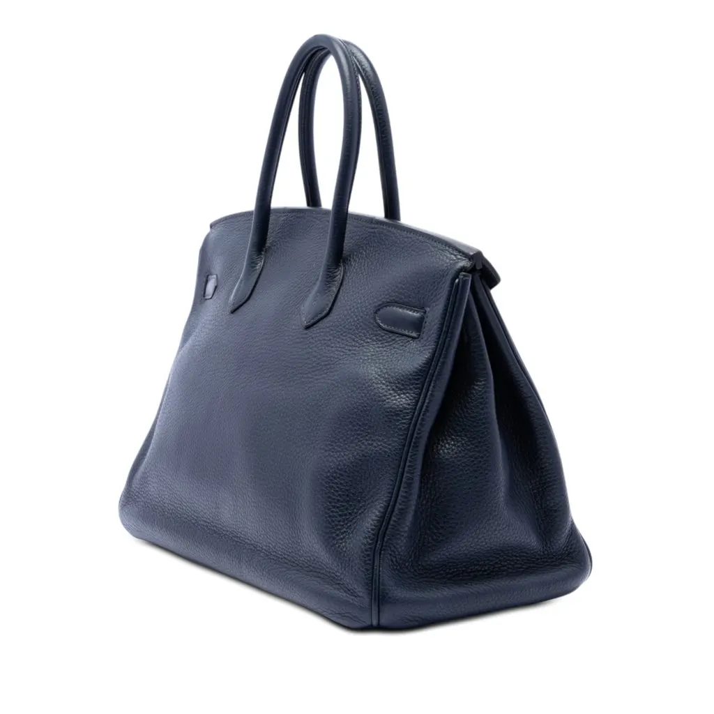 Hermès Togo Birkin Retourne 35 Blue Leather Very good - Back View