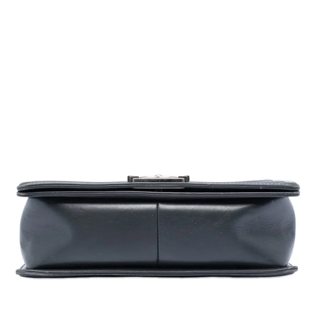 Chanel Old Medium Chevron Lambskin Boy Flap Brown Leather Very good - Inside View