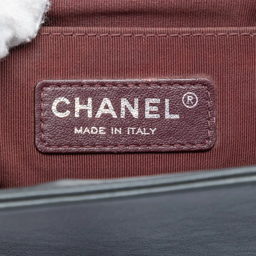 Chanel Old Medium Chevron Lambskin Boy Flap Brown Leather Very good - Box View