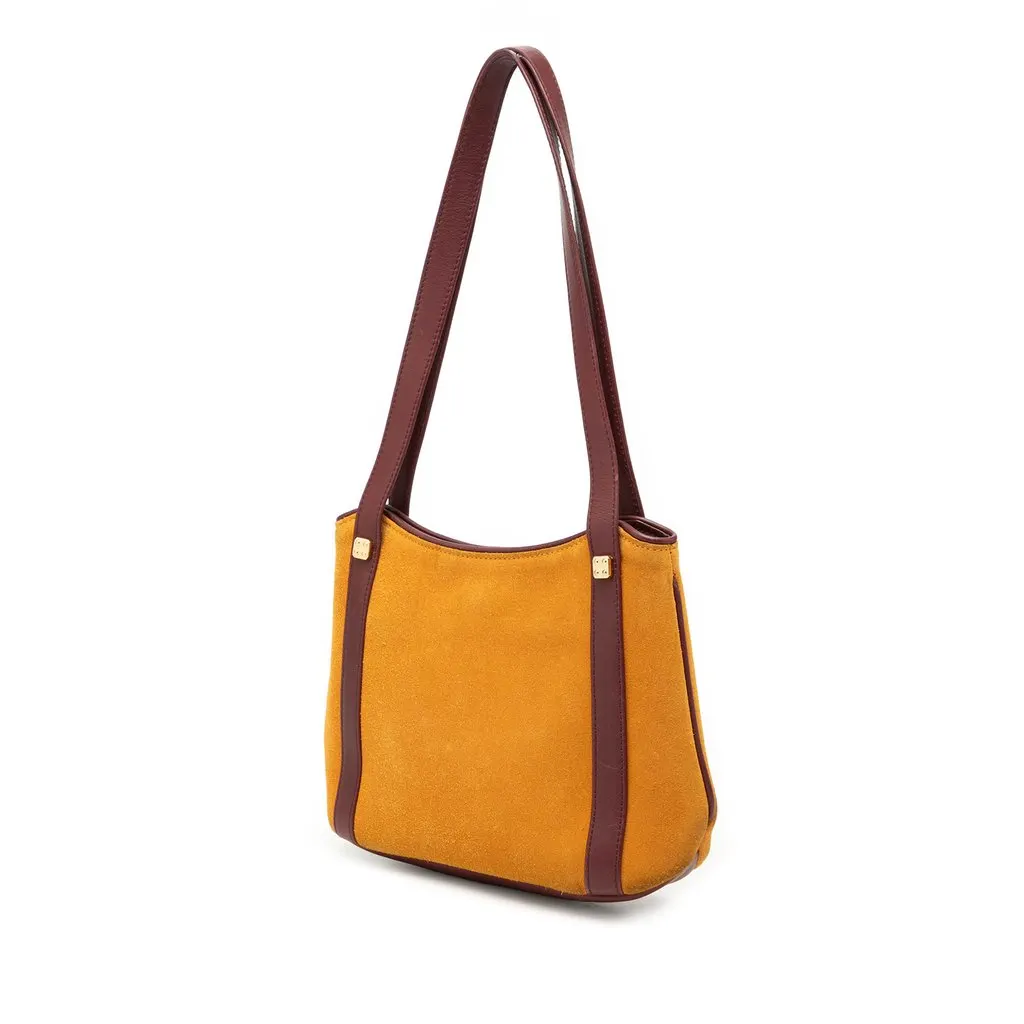 Loewe Suede Anagram Shoulder Bag Yellow Leather Very good - Back View