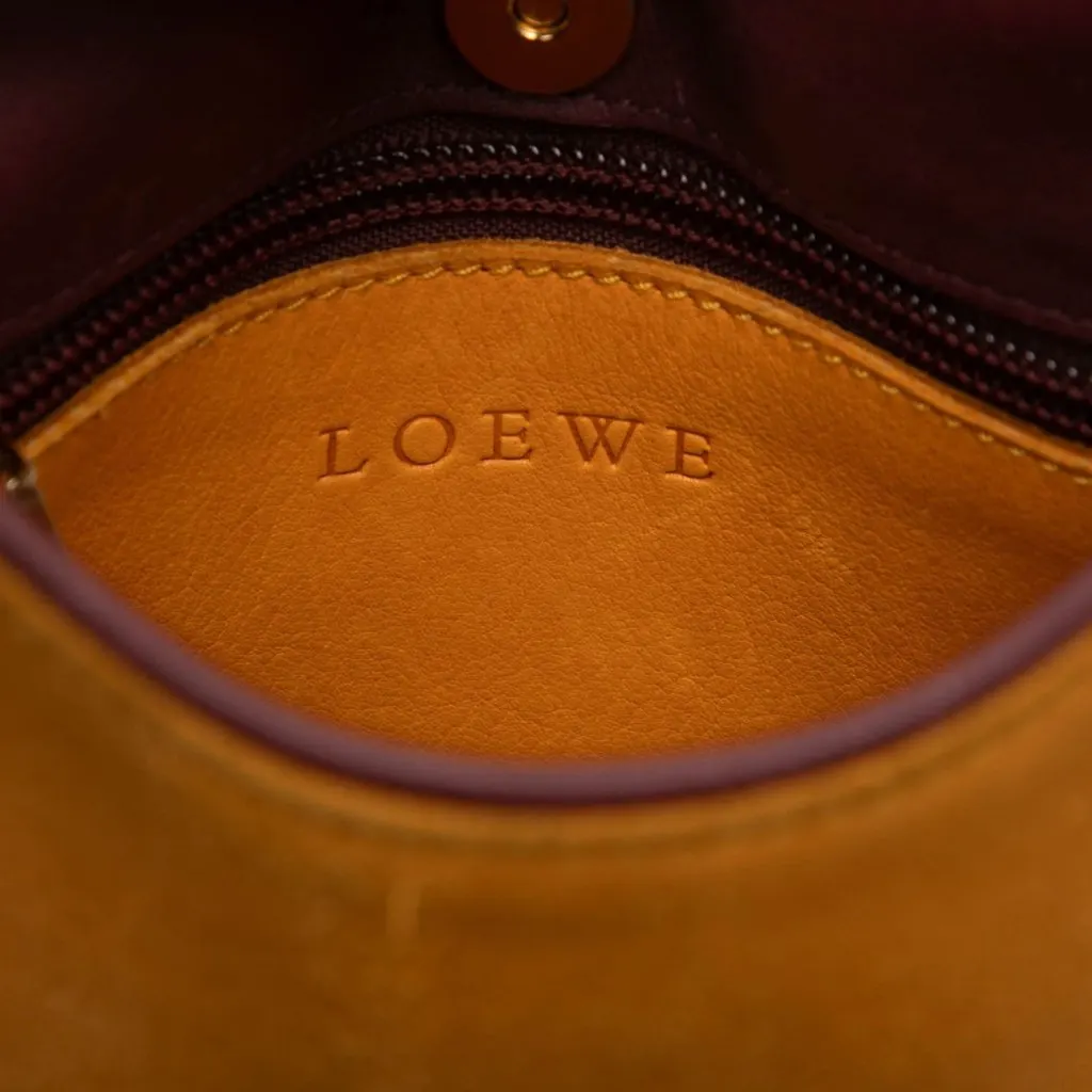 Loewe Suede Anagram Shoulder Bag Yellow Leather Very good - Box View
