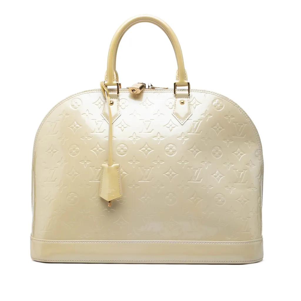 Louis Vuitton Monogram Vernis Alma GM Beige Leather Very good - Front View
