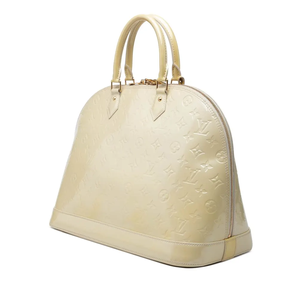 Louis Vuitton Monogram Vernis Alma GM Beige Leather Very good - Back View