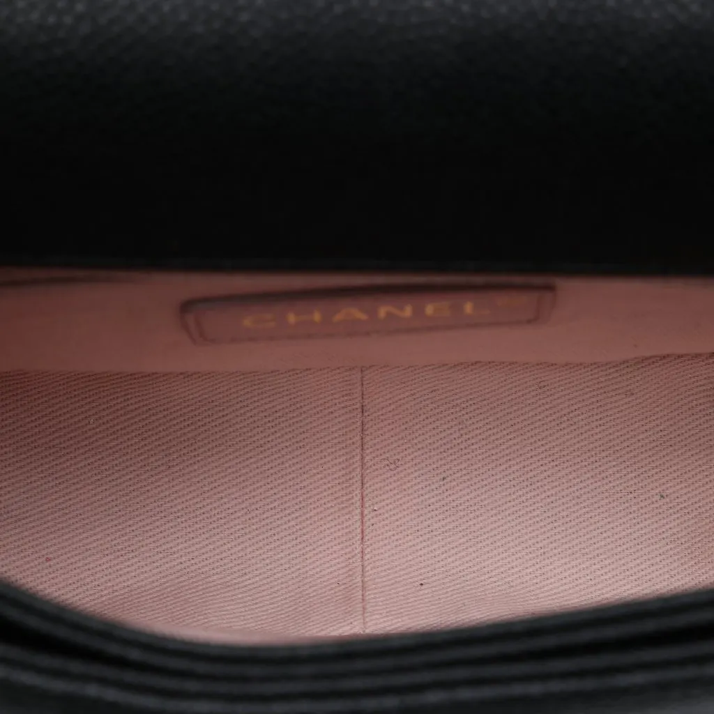 Chanel Paris Cuba Medium Quilted Caviar Thread Around Flap Black Leather Very good - Model View