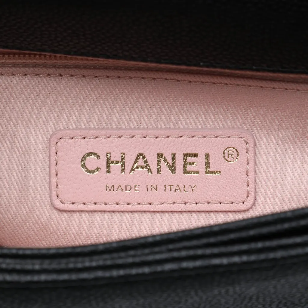Chanel Paris Cuba Medium Quilted Caviar Thread Around Flap Black Leather Very good - Box View