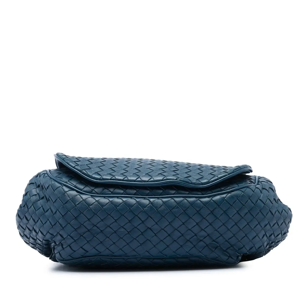 Bottega Veneta Nappa Intrecciato Flap Crossbody Blue Leather Very good - Inside View