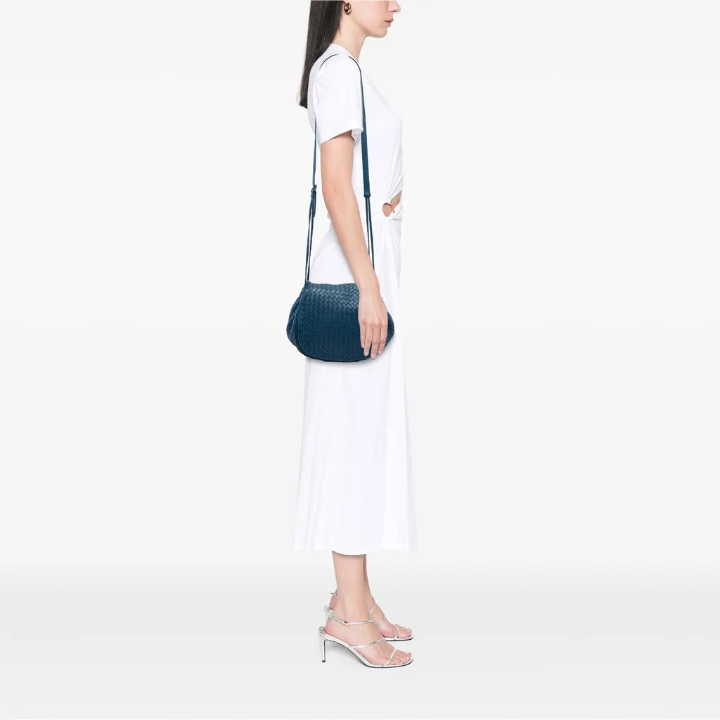 Bottega Veneta Nappa Intrecciato Flap Crossbody Blue Leather Very good - Box View