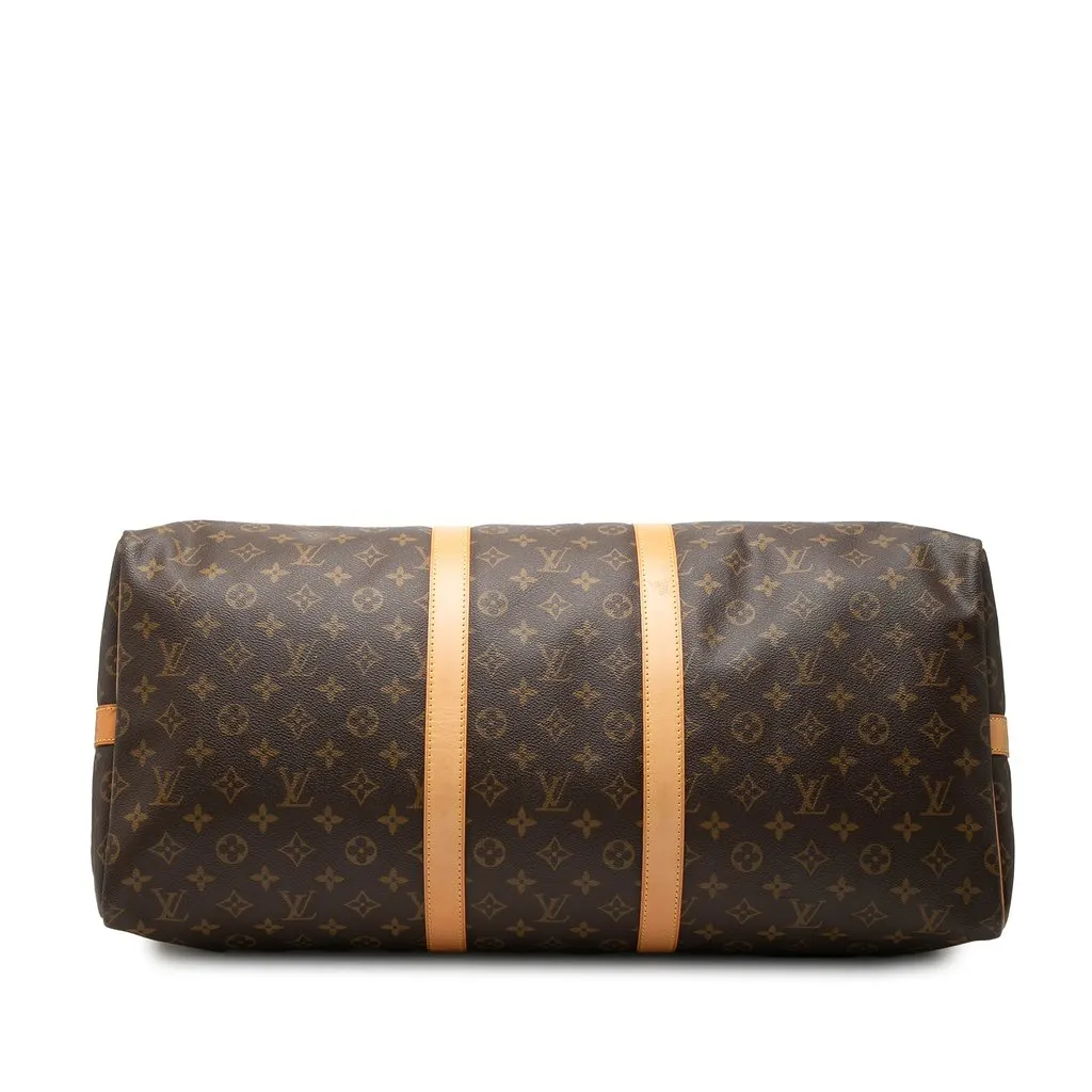 Louis Vuitton Monogram Keepall Bandouliere 55 Brown Canvas Good - Inside View