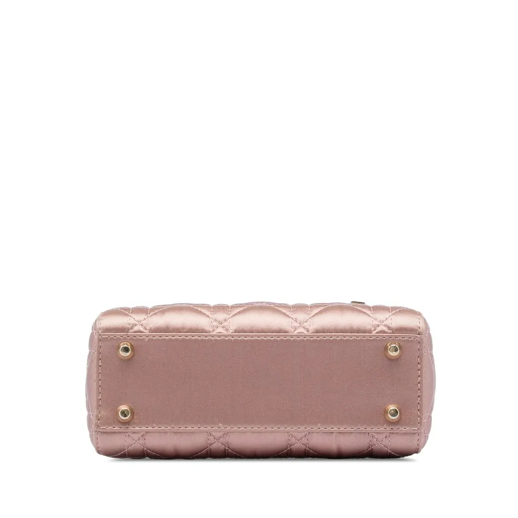 Dior Mini Satin Cannage Swarovski Crystal Lady Dior Pink Very good - Inside View