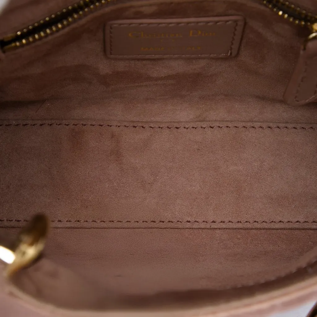Dior Mini Satin Cannage Swarovski Crystal Lady Dior Pink Very good - Model View