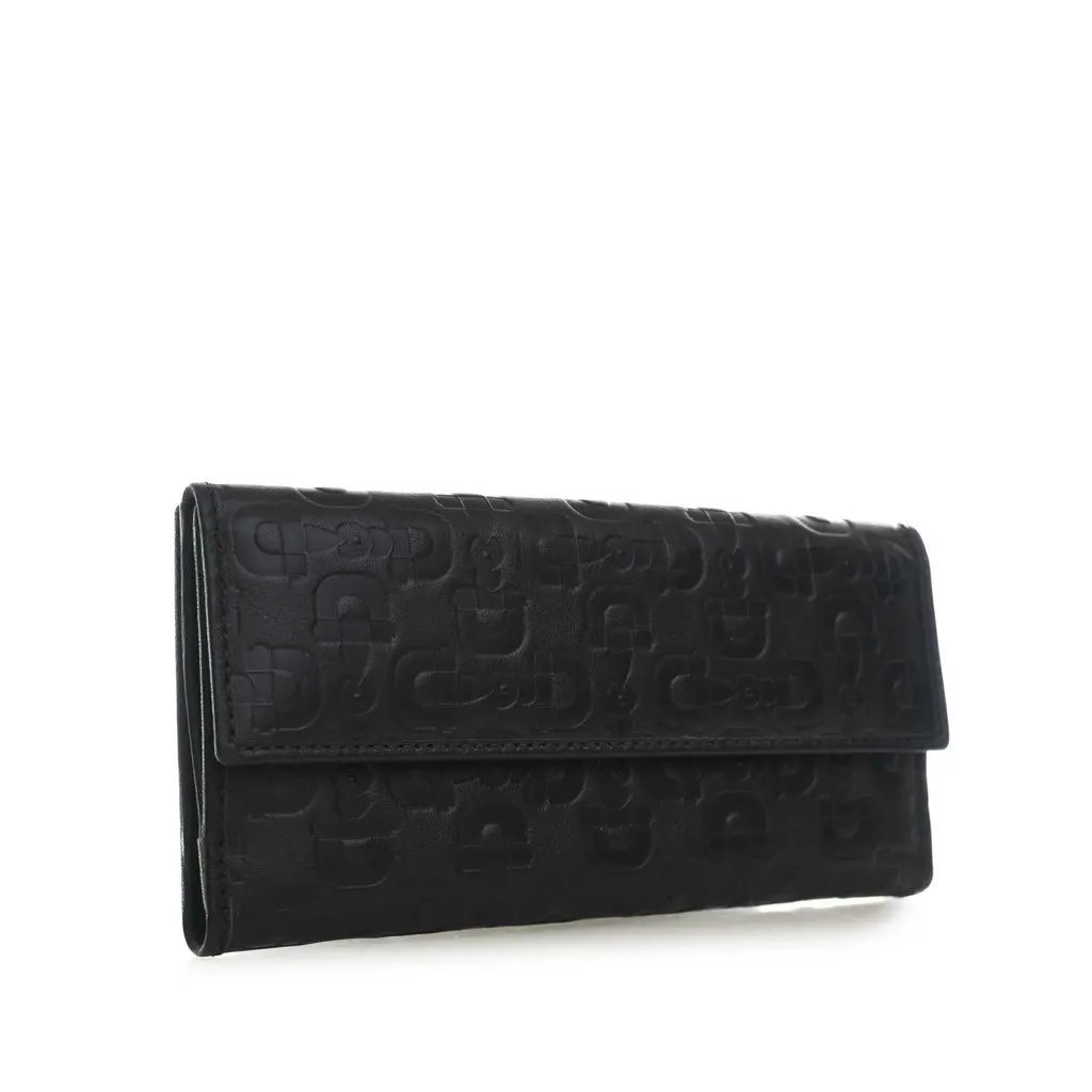 Gucci Horsebit Embossed Calfskin Long Wallet Black Leather Very good - Back View