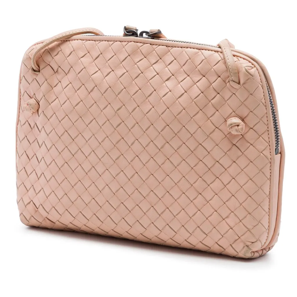 Bottega Veneta Nappa Intrecciato Nodini Crossbody Pink Leather Very good - Back View