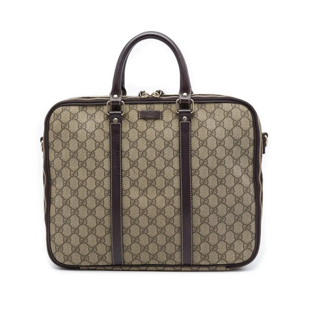 Gucci GG Supreme Business Bag Beige Very good - Front View