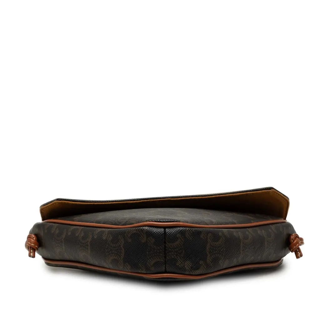 Celine Triomphe Coated Canvas Logo Triangle Crossbody Brown Very good - Inside View