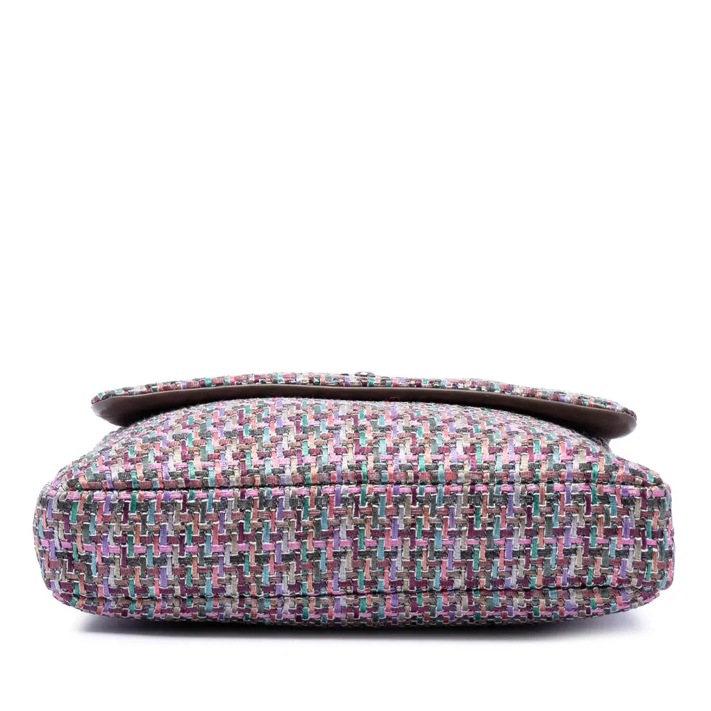 Chanel CC Multicolor Tweed Flap Purple Tweed Very good - Inside View