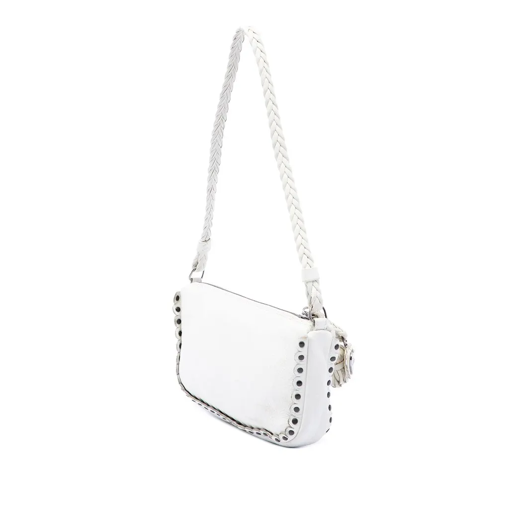 Dior Leather Bohemian Shoulder Bag White Leather Very good - Back View