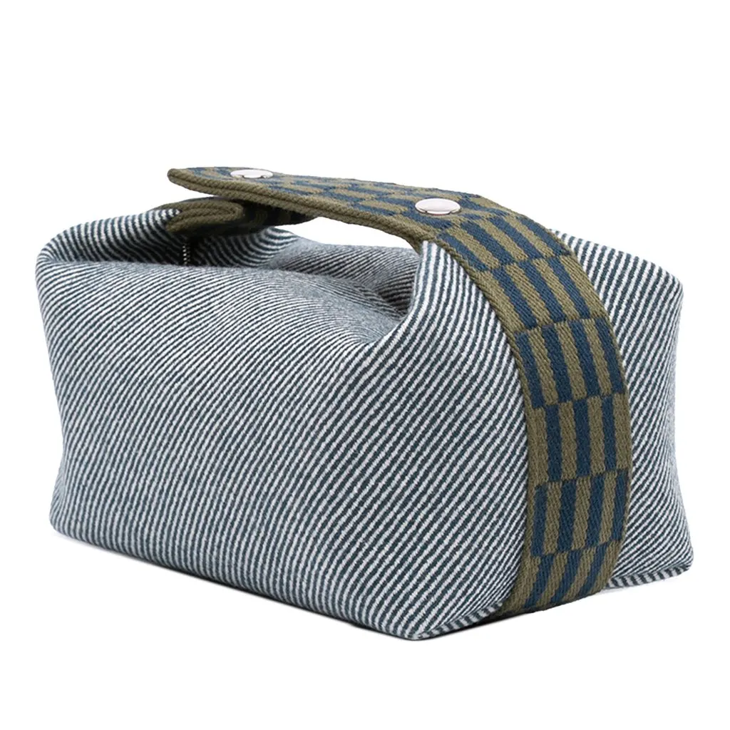 Hermès Small Wool Bride A Brac H Natte Case Blue Very good - Back View