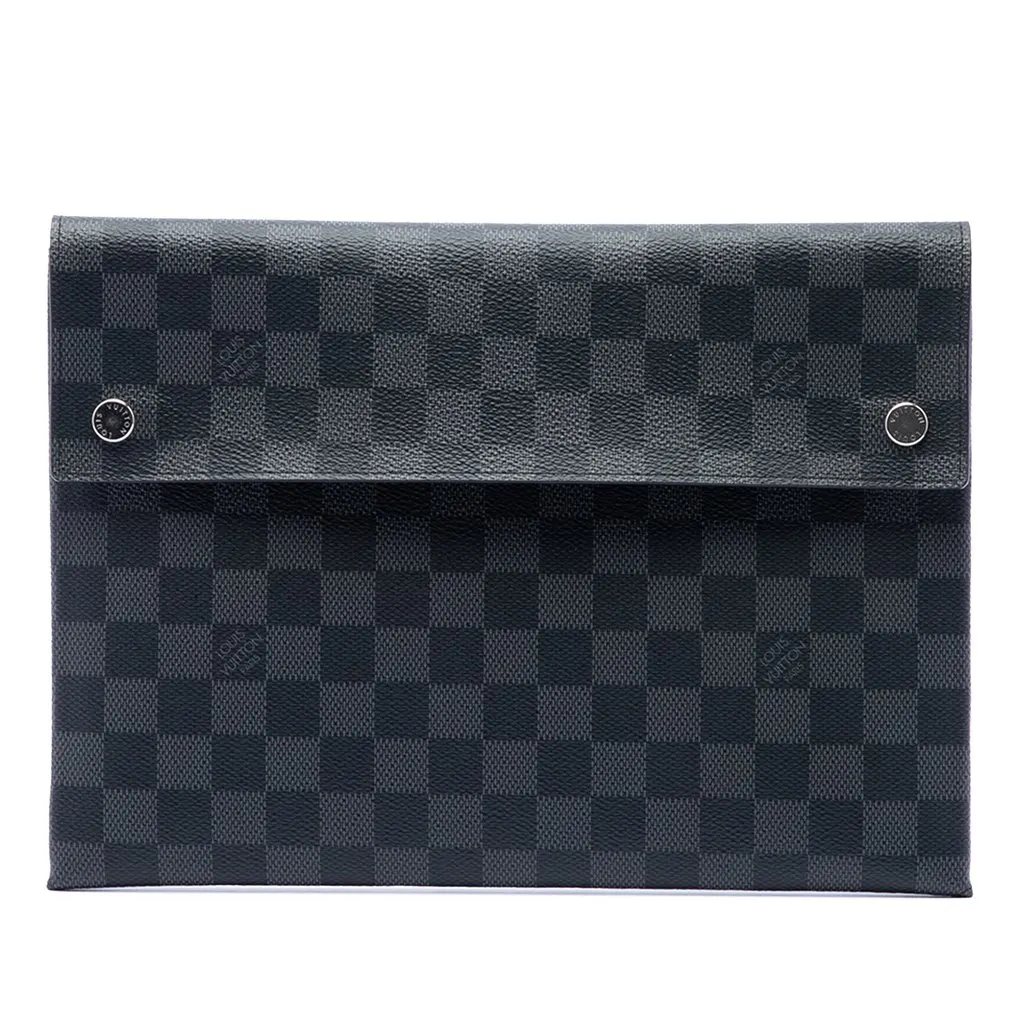 Louis Vuitton Damier Graphite Alpha Pochette GM Black Very good - Front View
