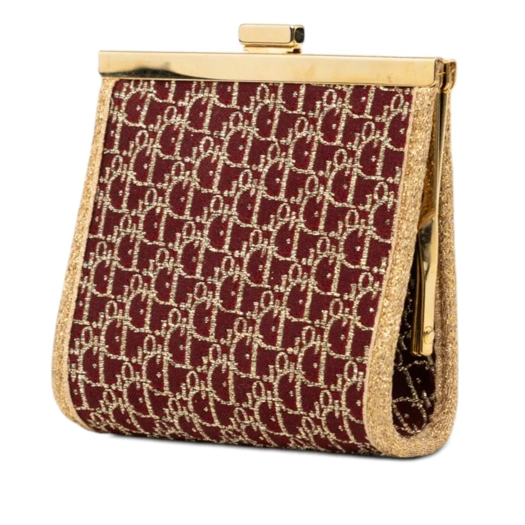 Dior Diorissimo Trotter Canvas Kiss Lock Coin Pouch Red Very good - Back View