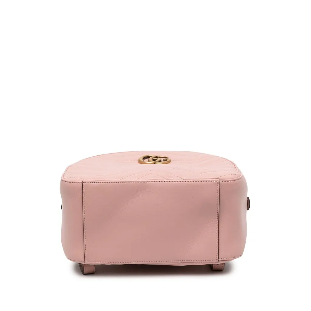 Gucci Small GG Marmont Matelasse Leather Backpack Pink Leather Very good - Inside View