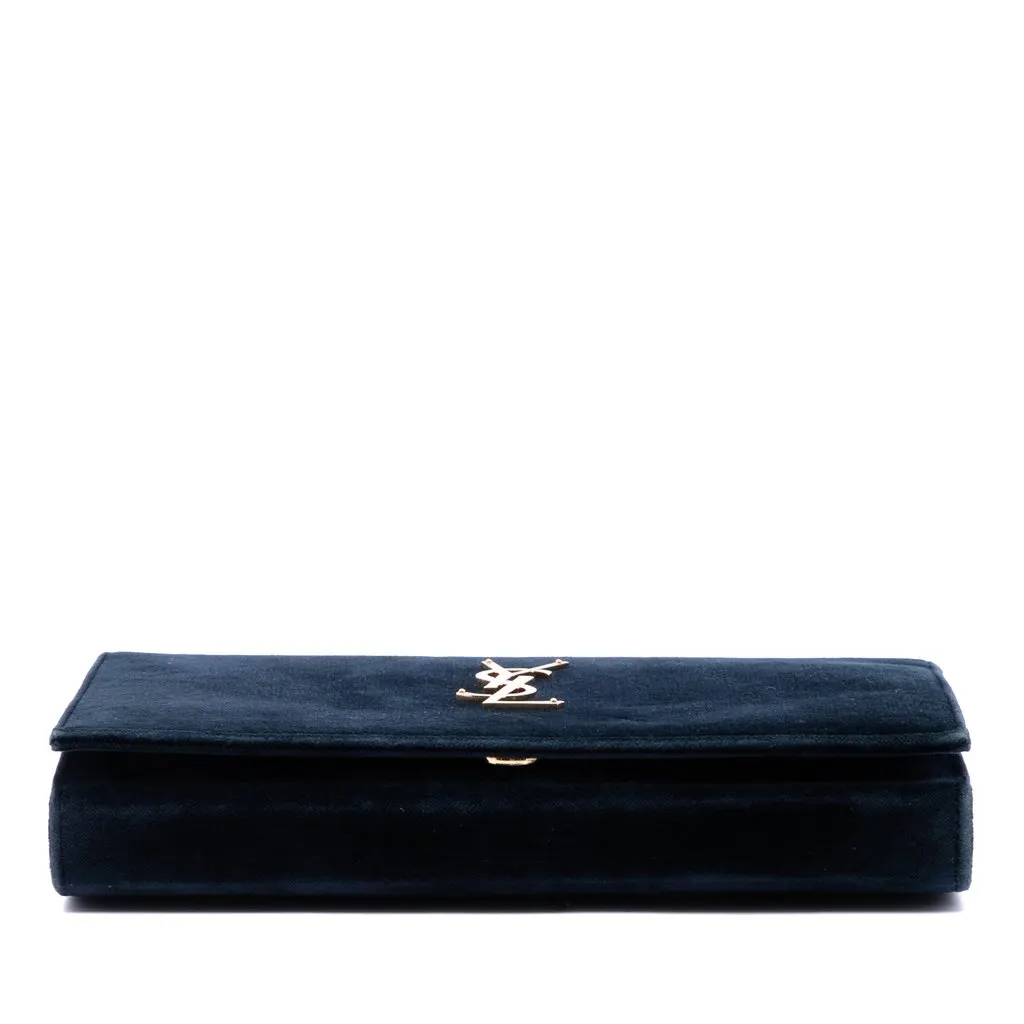Saint Laurent Suede Monogram Kate Chain Wallet Blue Suede Very good - Inside View