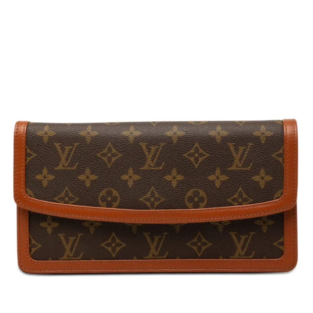 Louis Vuitton Monogram Pochette Dame PM Brown Canvas Good - Front View