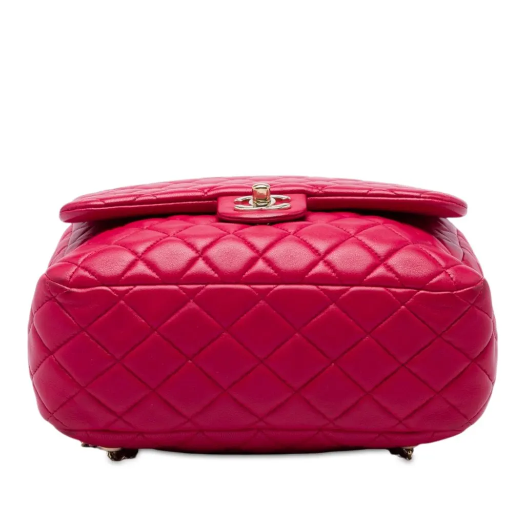 Chanel Large Quilted Lambskin In Seoul Backpack Red Leather Very good - Inside View