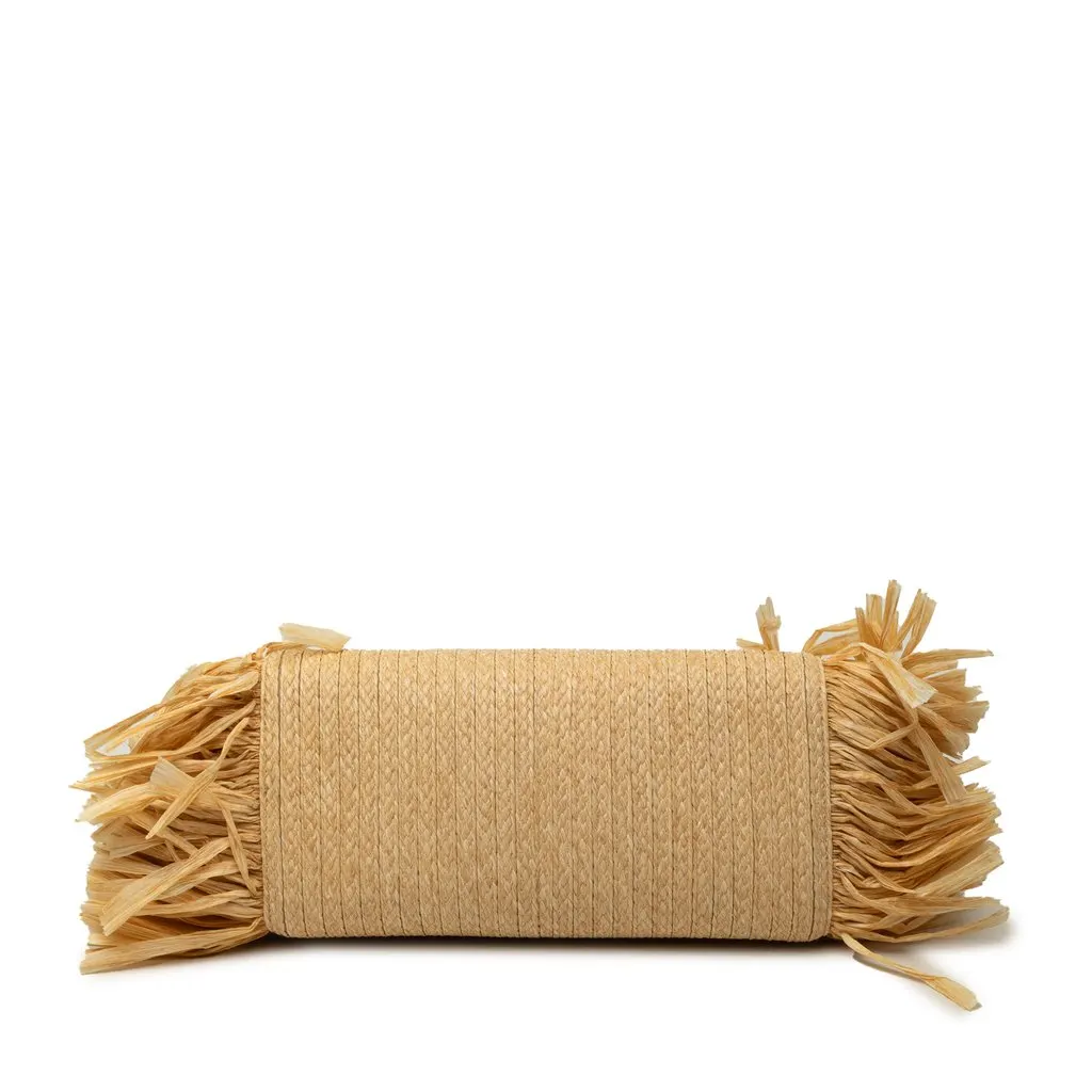 Miu Miu Raffia Straw Fringe Satchel Beige Very good - Inside View