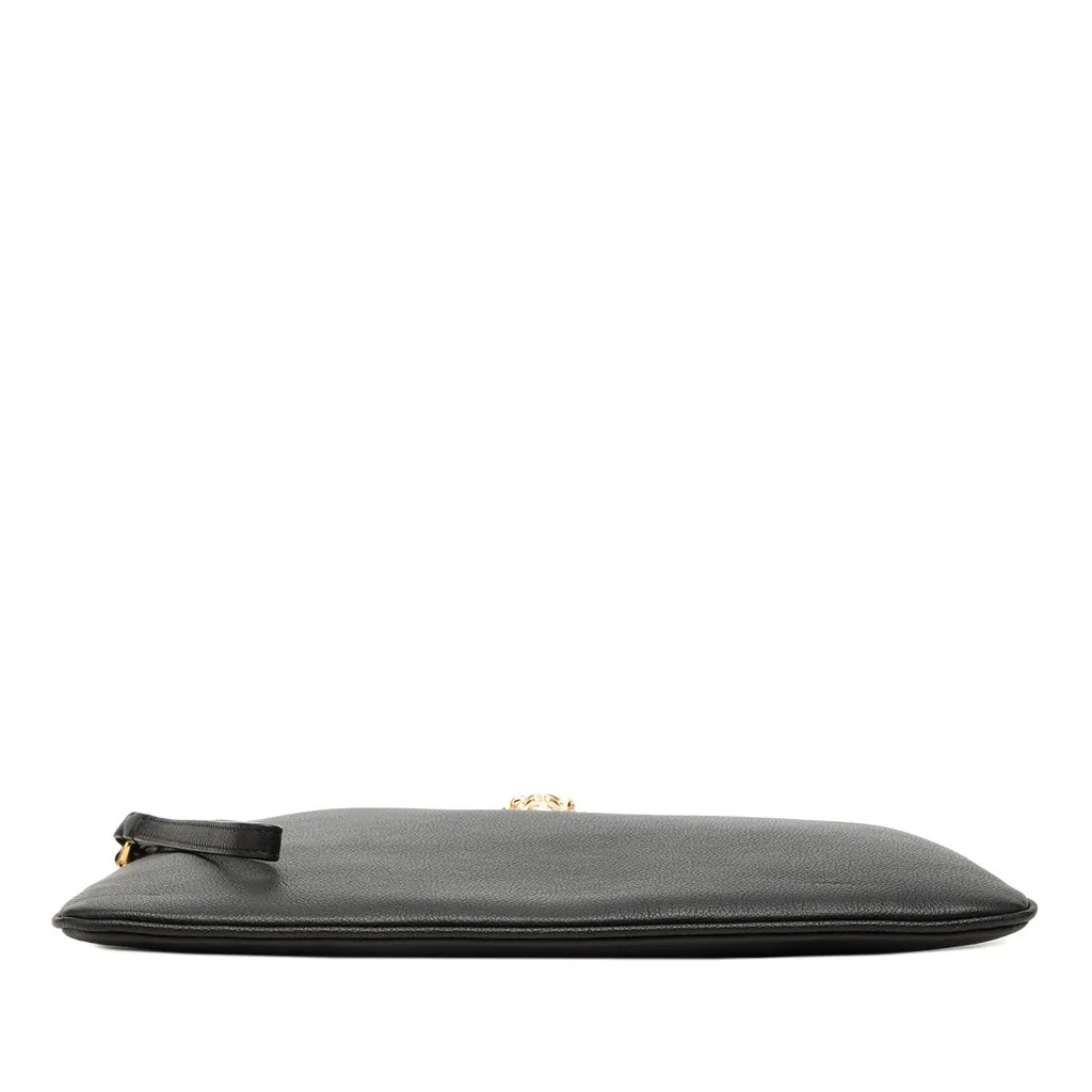 Versace Leather Medusa Wristlet Clutch Black Leather Very good - Inside View
