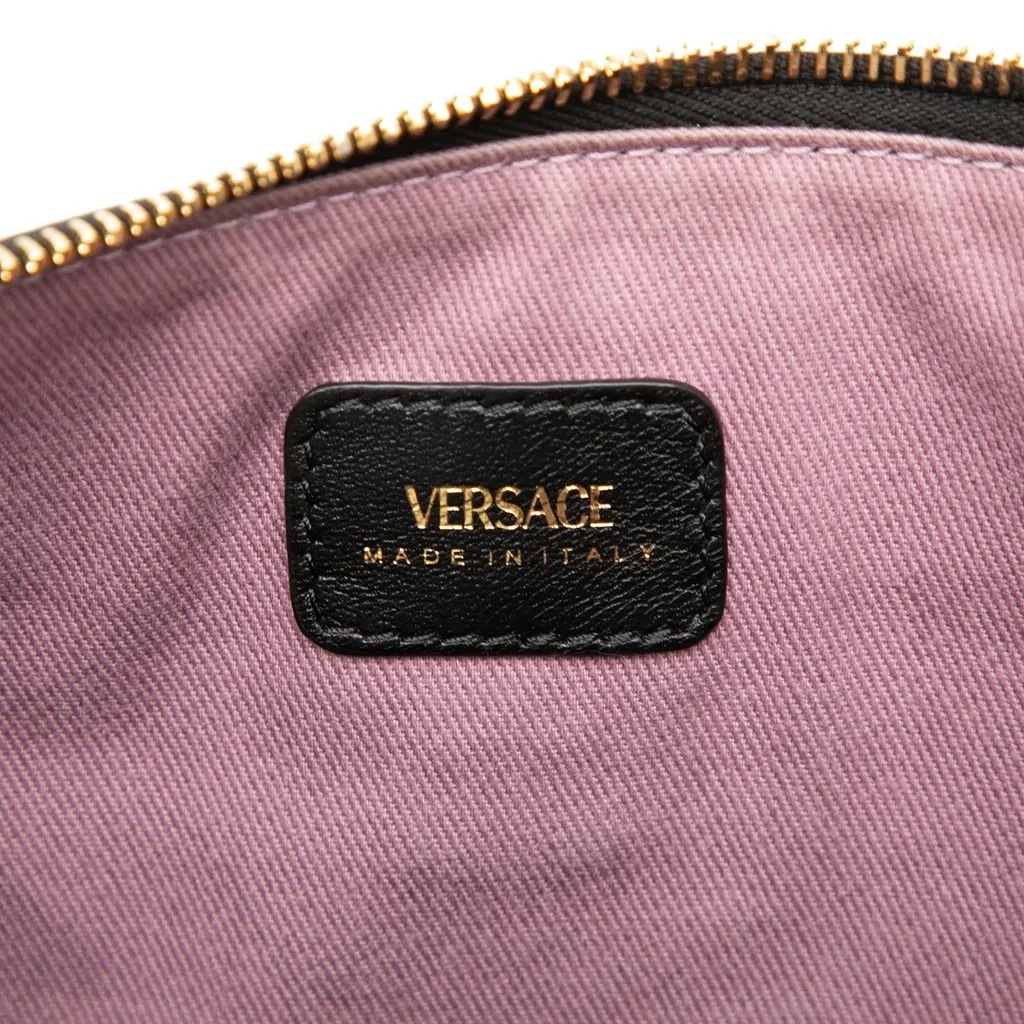 Versace Leather Medusa Wristlet Clutch Black Leather Very good - Box View